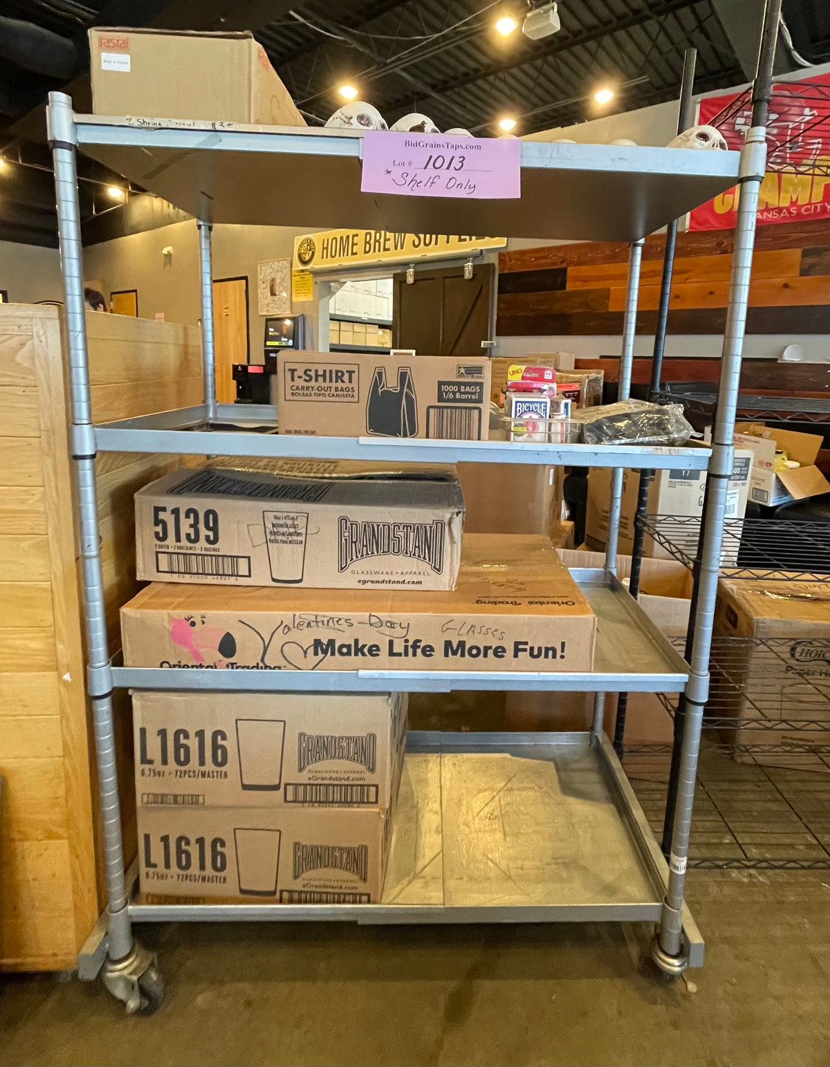 Lot 1013 Metal Shelf on Casters - Contents Not Included