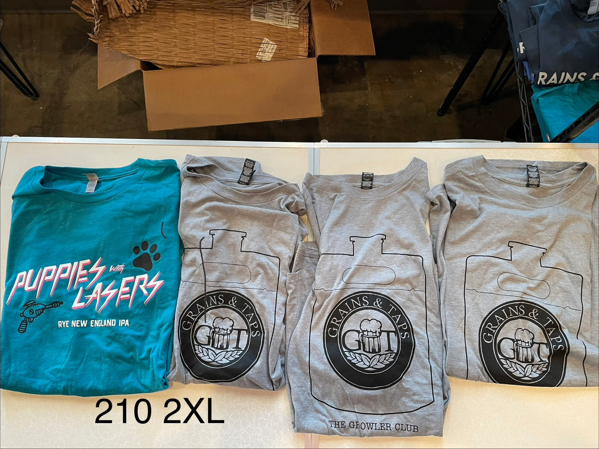 Lot 210 Shirts - Puppies with Lazers, Growler Club, Growler Club, Growler Club, 2XL Shirts - Puppies with Lazers, Growler Club, Growler Club, Growler Club, 2XL