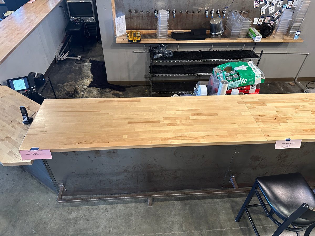Lot 1103 Butcher Block Bar Top Section