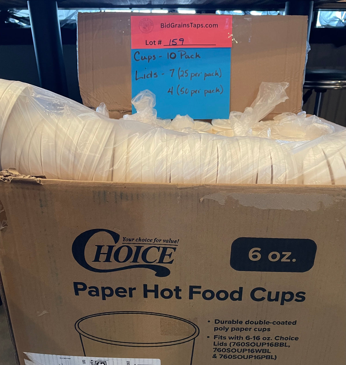 Lot 159 Paper Hot Food Cups and Lids