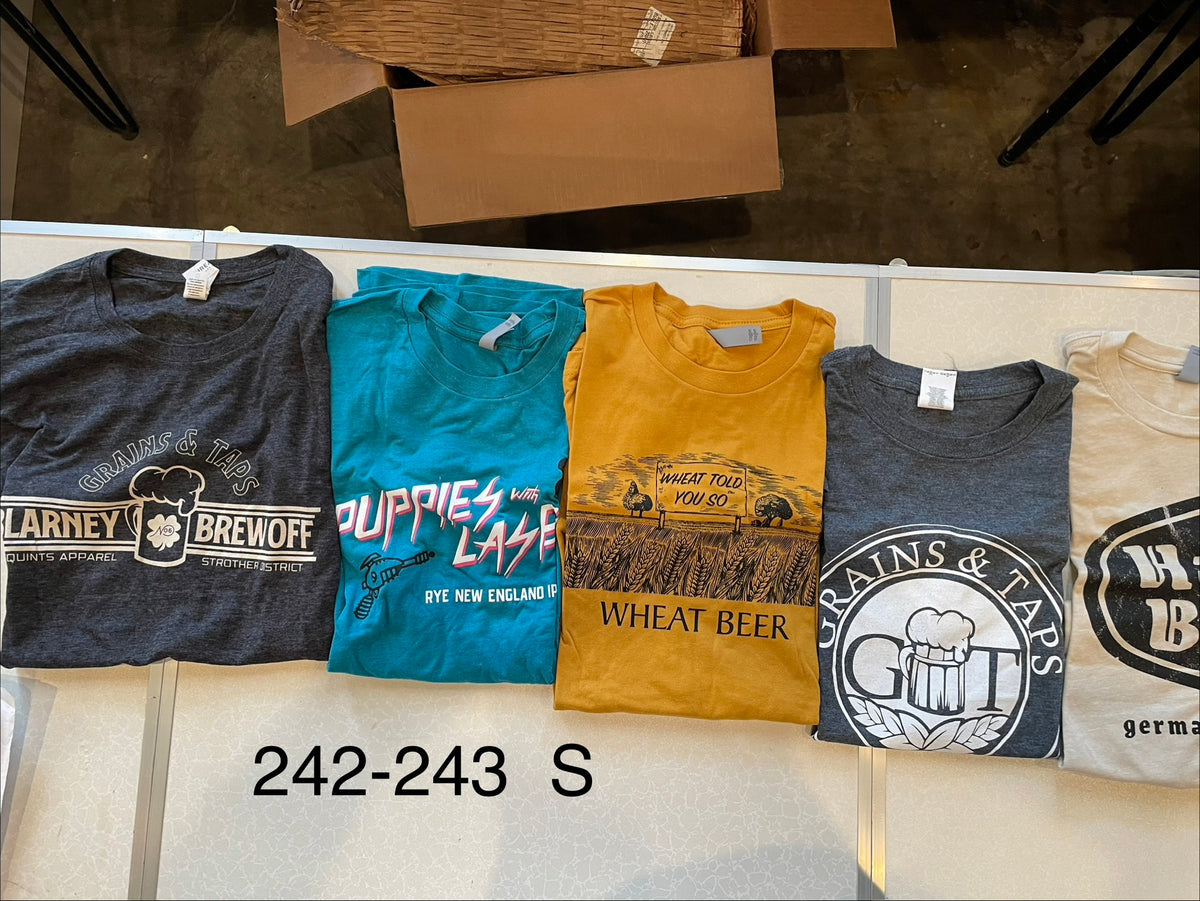 Lot 242 Shirts - Blarney Brew Off, Puppies with Lazers, Wheat Told You, G&T, Haus, S Shirts - Blarney Brew Off, Puppies with Lazers, Wheat Told You, G&T, Haus, S