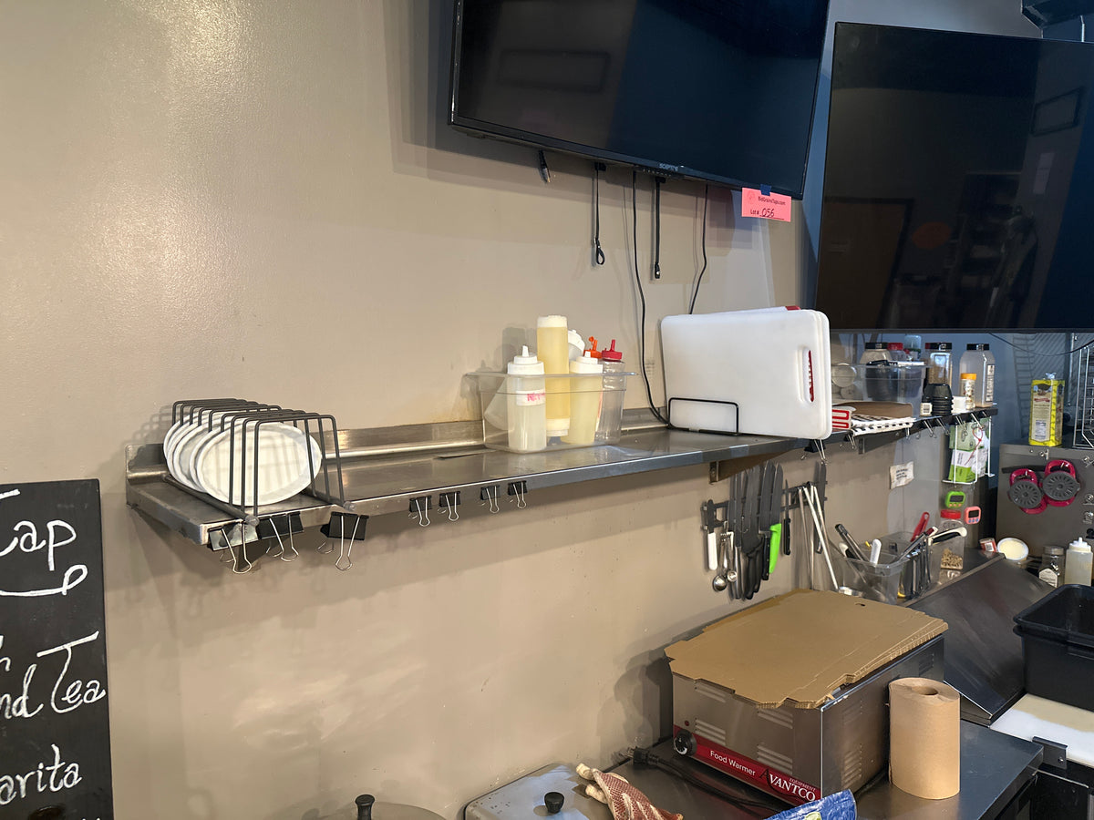 Lot 093 Stainless Wall Mount Shelf 98”