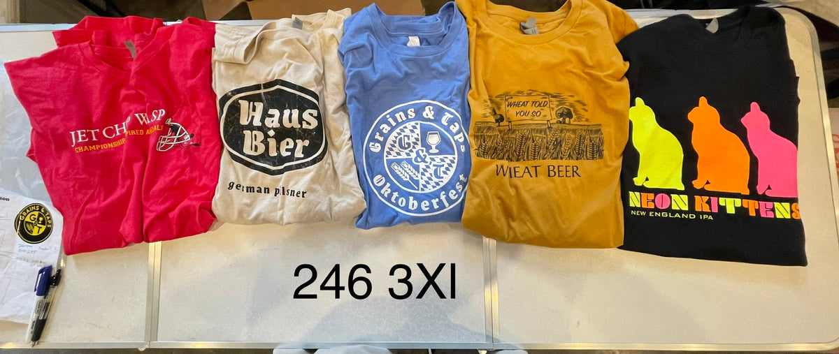 Lot 246 Shirts - Jet Chip Wasp, Haus,Oktoberfest,Wheat Told You ,Neon Kittens, 3XL Shirts - Jet Chip Wasp, Haus,Oktoberfest,Wheat Told You ,Neon Kittens, 3XL