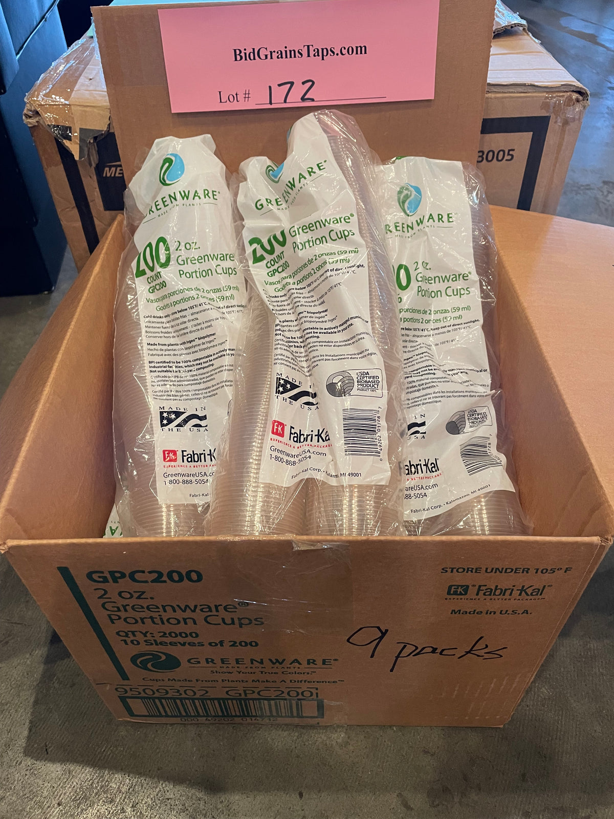 Lot 172 Portion Cups
