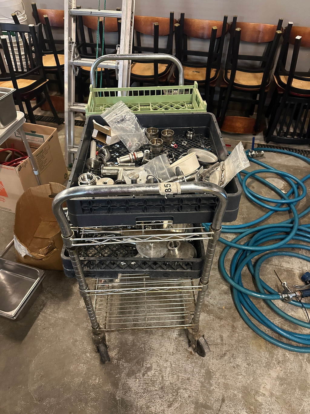 Lot 309 Wire Shelf Rolling Cart