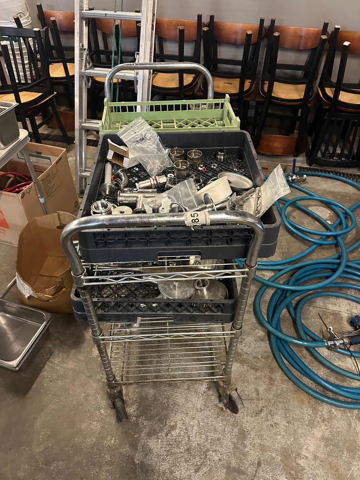 Lot 309 Wire Shelf Rolling Cart