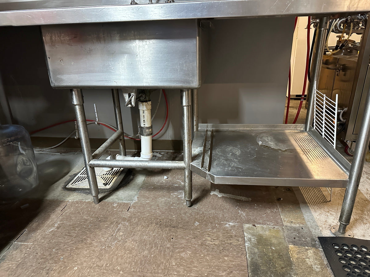 Lot 120 Large Stainless Sink with shelf