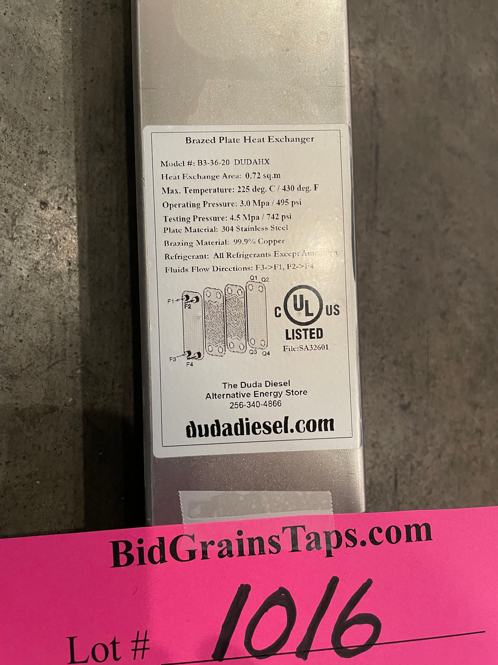 Lot 1016 Plate Chiller