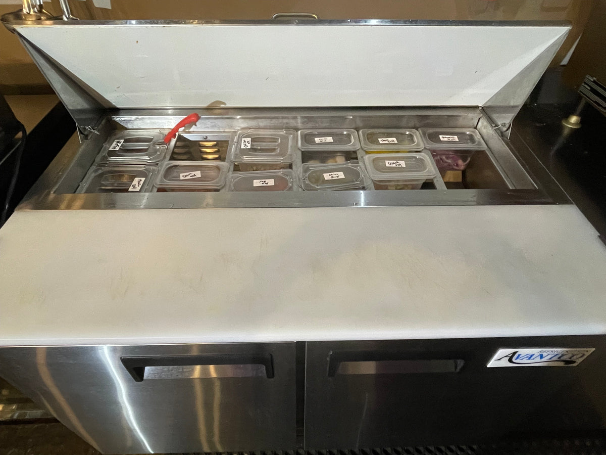 Lot 065 Avantco APT-48-HC 47" 2 Door Refrigerated Sandwich Prep Table