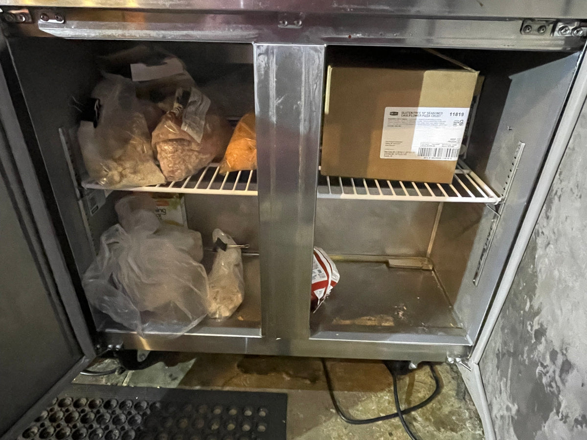 Lot 064 Avantco SS-WT-36F-HC 36" Two Door Worktop Freezer with 3 1/2" Backsplash