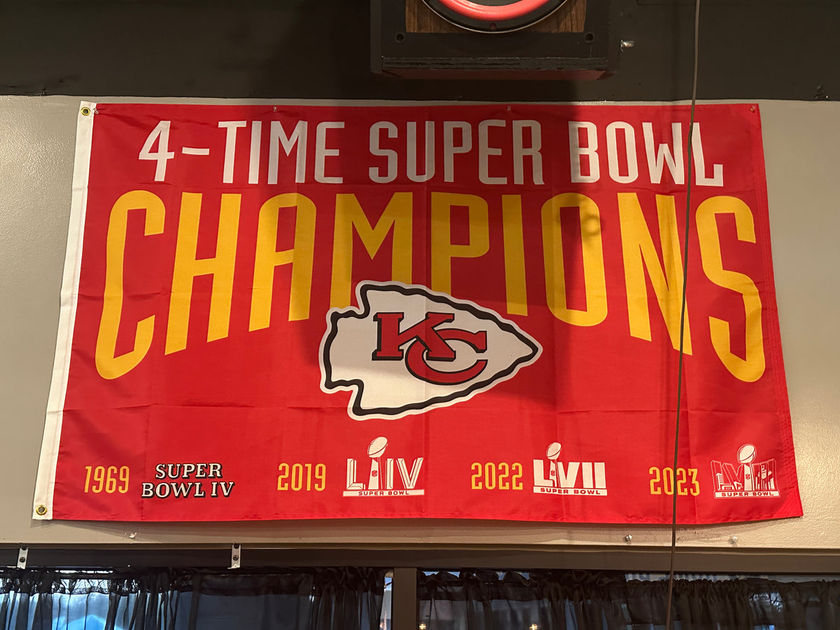 Lot 1902 Chiefs Flag - 4 Time Super Bowl Champions