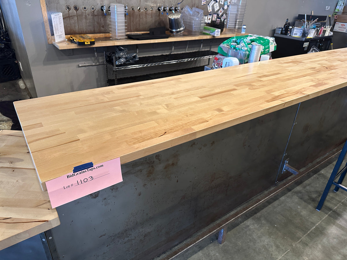 Lot 1103 Butcher Block Bar Top Section