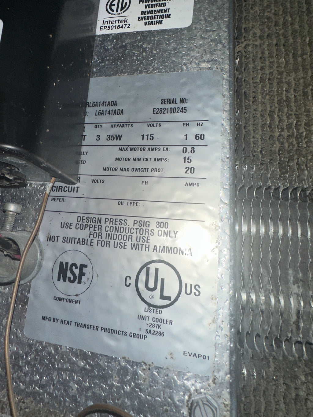 Lot 013 Refrigeration Evaporator and Condenser Set