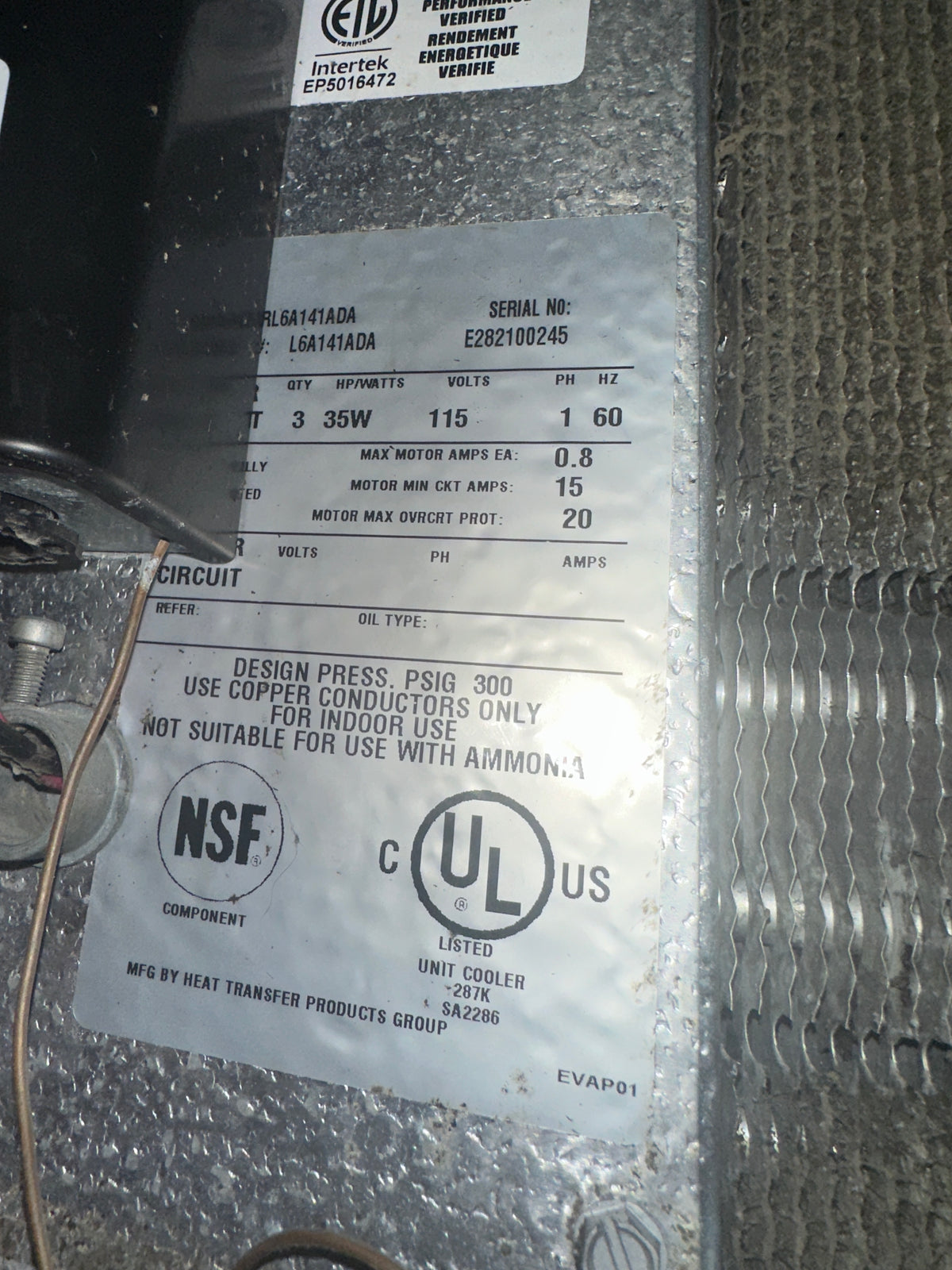 Lot 013 Refrigeration Evaporator and Condenser Set