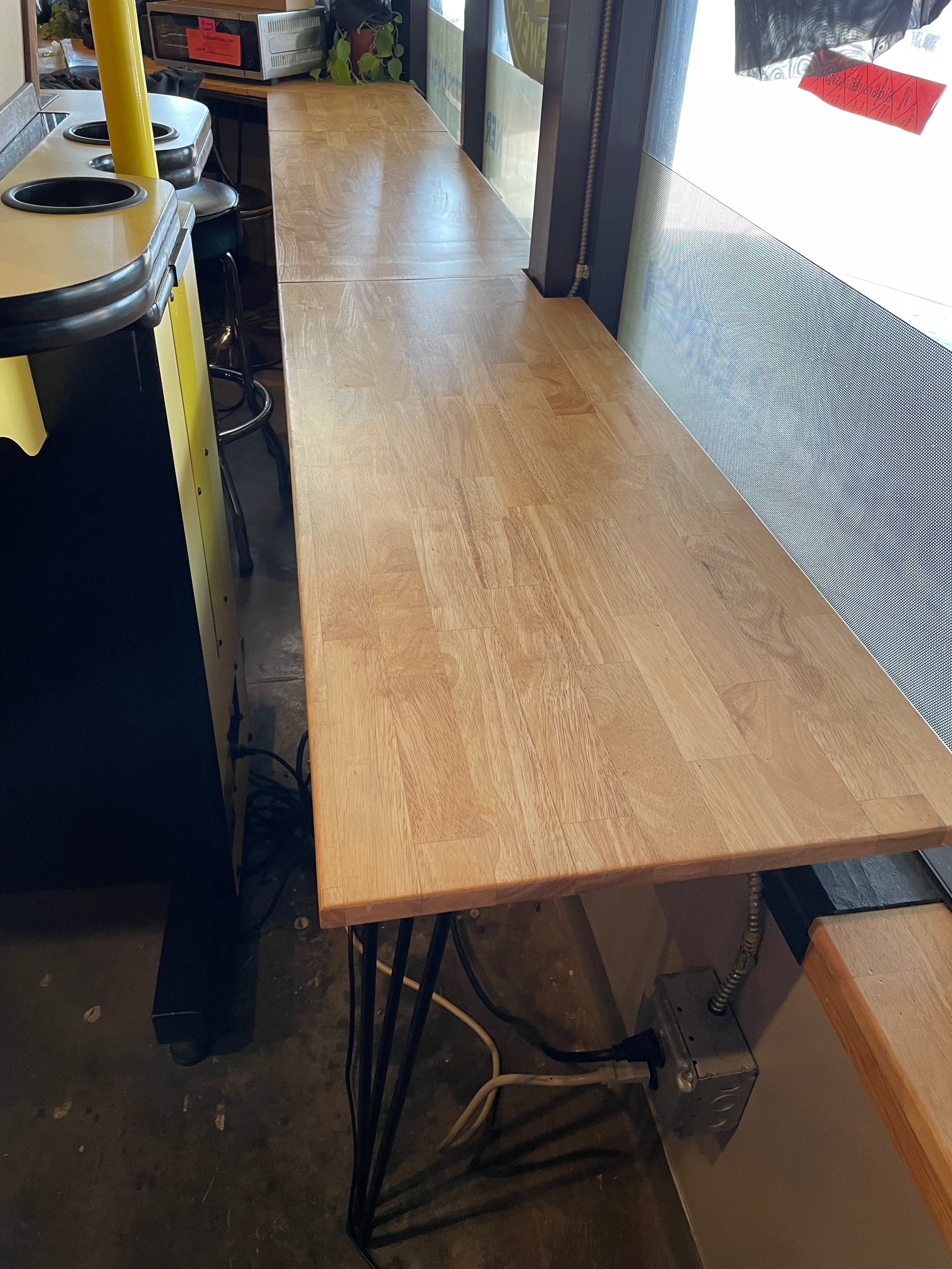 Lot 097 Butcher Block Wall Mount Table, West Section