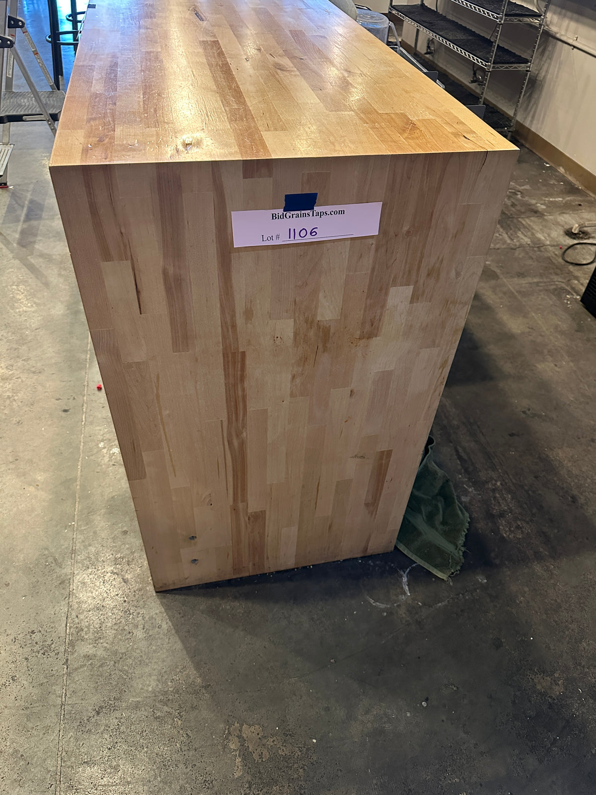 Lot 1106 Butcher Block Bar Waterfall