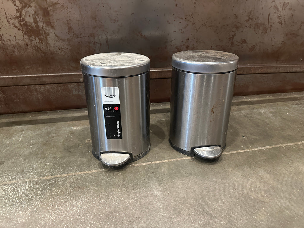 Lot 1036 Pair of Little Metal Trash Cans